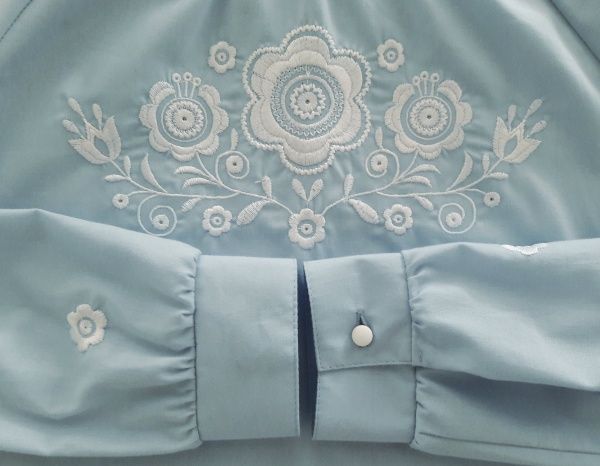 Вышиванка для девочек Эдельвика 231-20/00 голубая р.146 голубой 