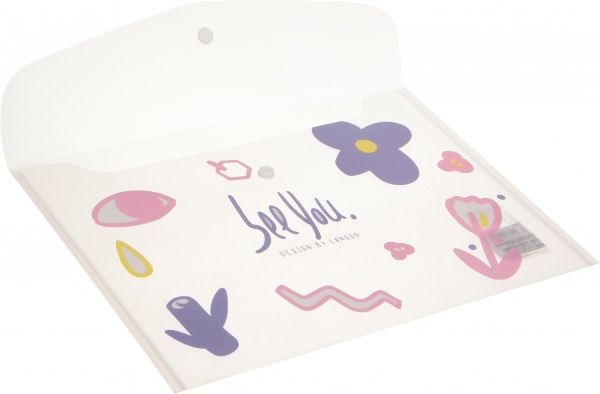 Папка-конверт Рисунки цветов фиолетовые