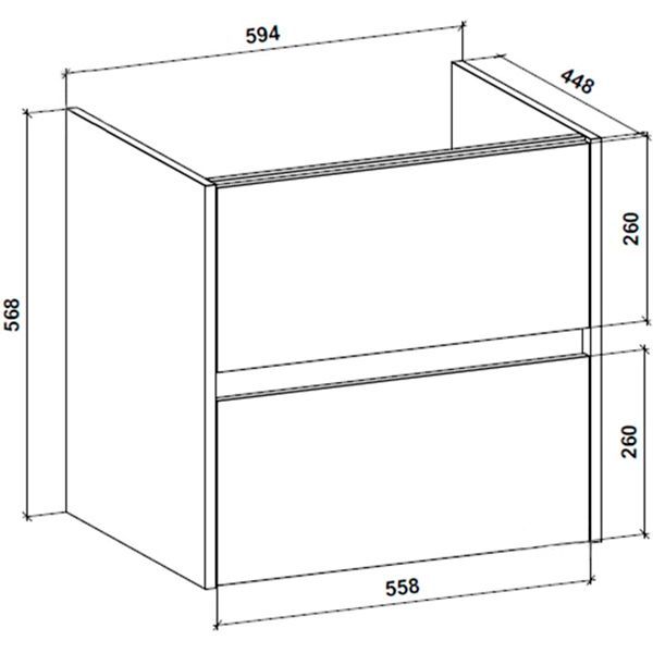Тумба подвесная Water House Preference N2 60 МДФ распил дерева медовый под умыв.Амальфи 60