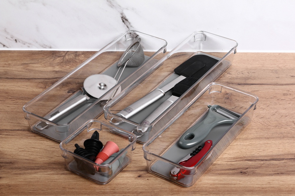 Органайзер Flamberg органайзер для шухляд з 4 частин прозорий 4PCS SET Non-slip Drawer box
