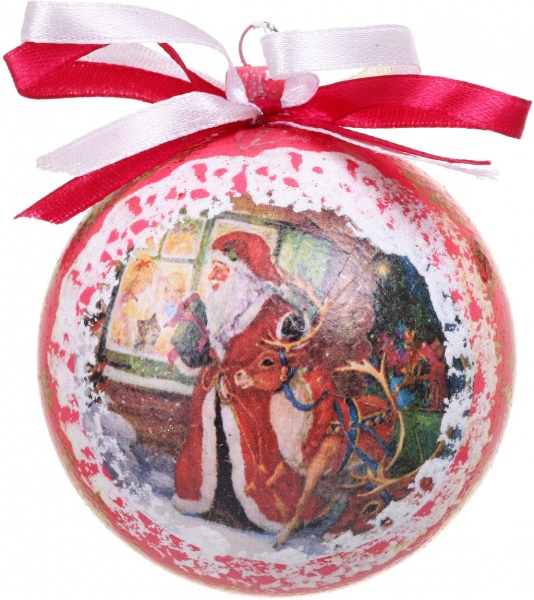 Шар новогодний Декупаж d 80 мм в ассортименте