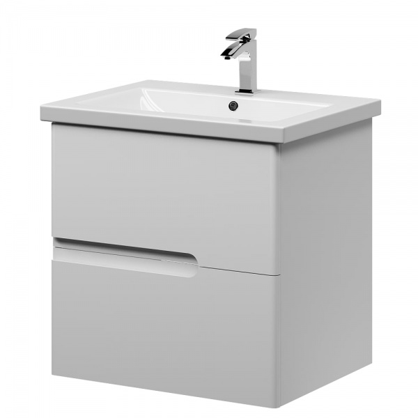 Тумба підвісна Aquarius Silver білий з умивальником Комо 60