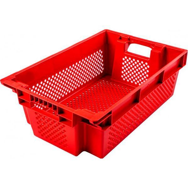 Ящик Пласт-Бокс поворотний перфорований червоний