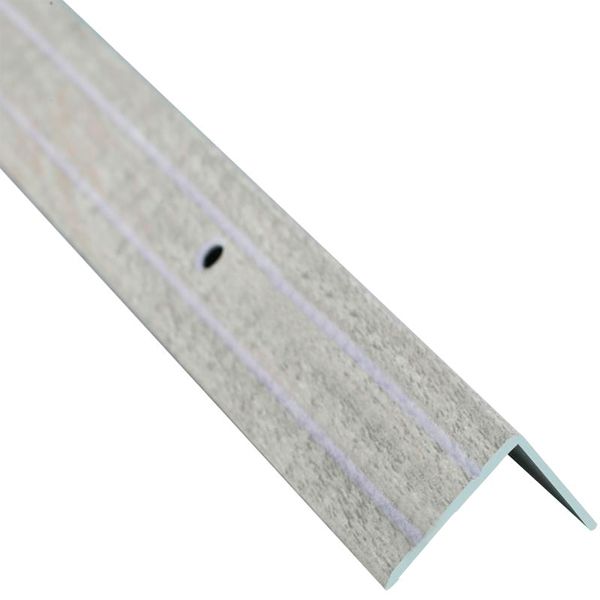 Порожек алюминиевый декорированный Braz Line рифленый с отверстиями 24,5х20x900 мм дуб беленый