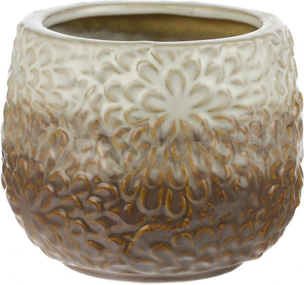 Кашпо керамическое круглый 1,2л бежевый (F0170) 