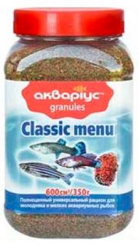 Корм Акваріус Класик меню гранульований 350 г