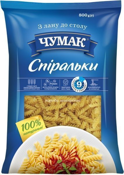 Макарони Чумак 800 г Спіральки 