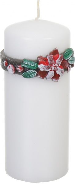 Свеча Цилиндр декоративная Шарф белый 70x150 Pako-If