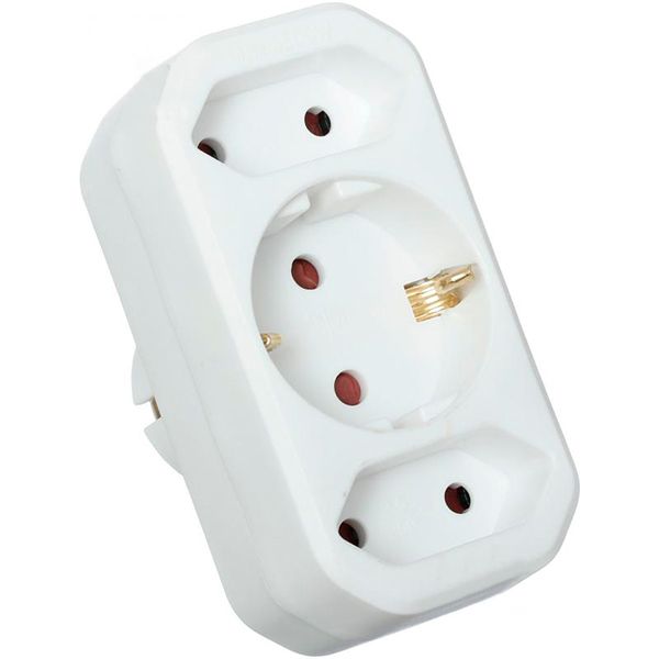 Трійник UP! (Underprice) із заземленням 3 гн. білий RM1-01/01-2 