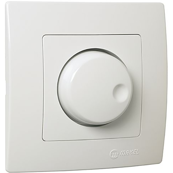 Світлорегулятор поворотний Makel Lillium Natural 600Вт 20 білий 55011