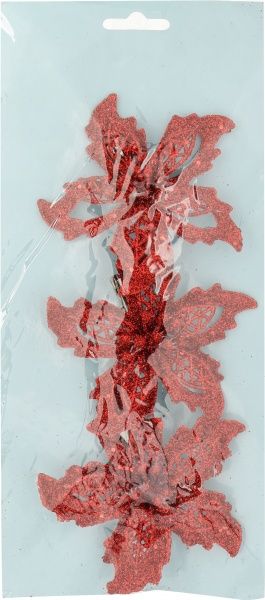 Набір новорічного декору Shunda Пуансетія-завиток 9 см SD16-012R