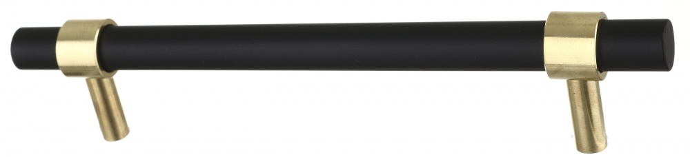 Ручка для меблів рейлінгова 128 мм чорний/золото