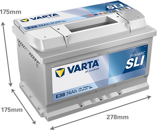 Акумулятор автомобільний Varta DYNAMIC SLI E38 74Ah 750A 12V «+» праворуч (574402075)