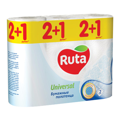 Полотенца бумажные Рута Универсал 2 + 1 шт