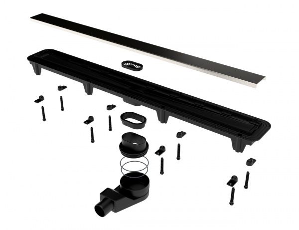 Душевой канал Rhein с накладкой из нержавеющей стали 750 мм