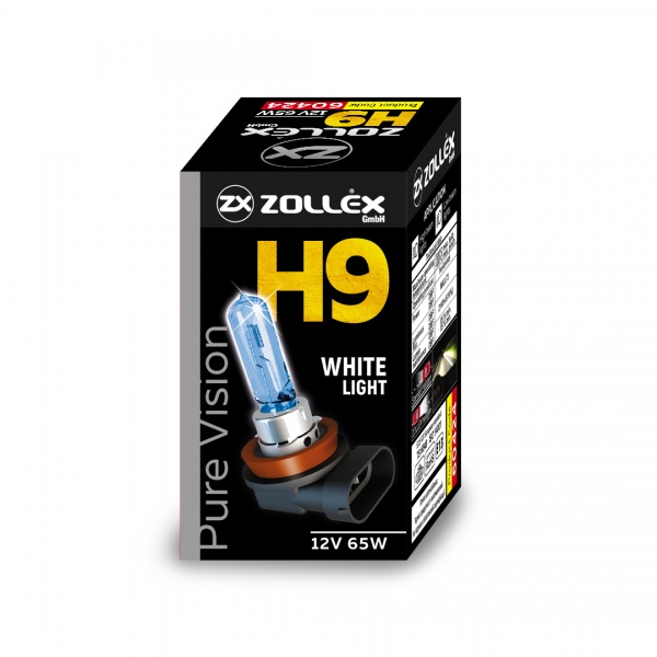 Лампа галогенна H9 12V 65W Pure vision 60424 H9 PGJ19-5 12В 65 Вт 1 шт. 3200 K