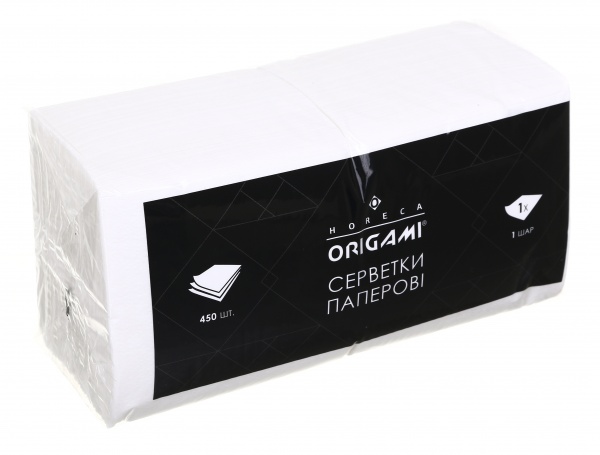Салфетки столовые Origami Horeca однослойные 24x23 см белые 450 шт.