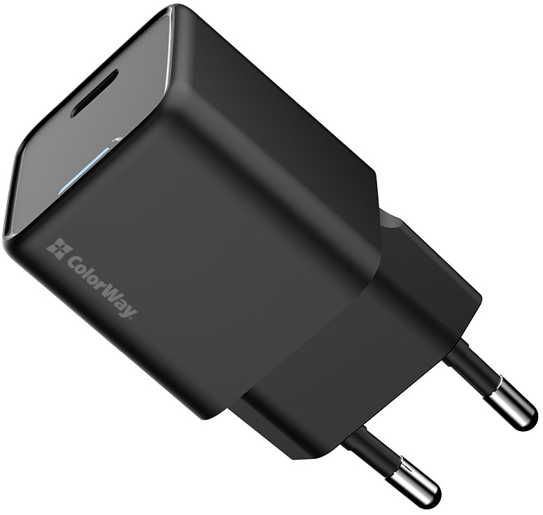 Сетевое зарядное устройство ColorWay GaN Mini 25W PD USB-C black