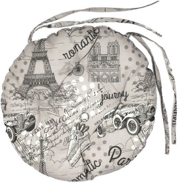 Подушка на стул круглая стеганая 36х36х5 Париж