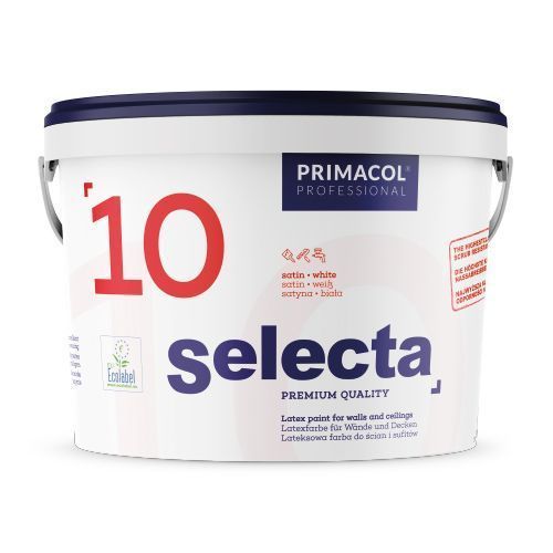 Краска интерьерная латексная Primacol Professional SELECTA 10 полуглянец белый 5л 