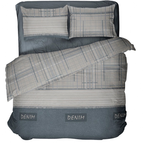 Комплект постельного белья 2,0 Denim серо-синий UP! (Underprice) 