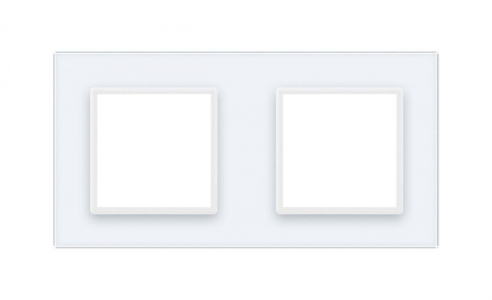 Рамка двомісна Livolo C7 універсальна біле скло C7-SR/SR-11