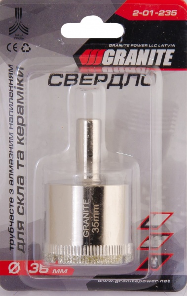 Свердло трубчасте GRANIT для скла та плитки 35 мм 2-01-235