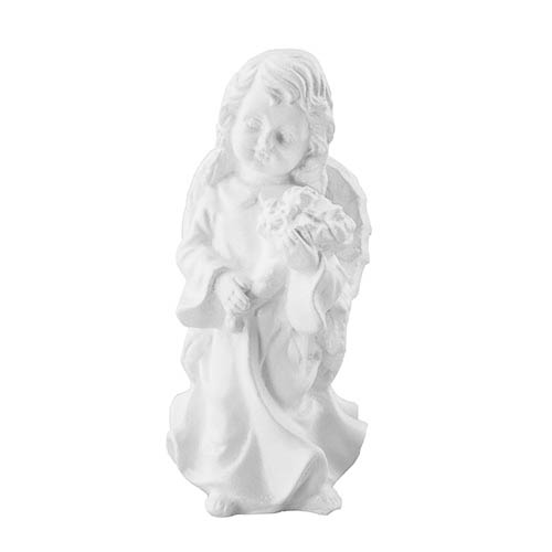 Статуэтка Decoline Ангелочек с букетом белый (гипс) AN0617(G) 17 см 