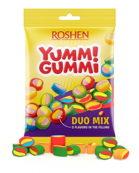 Конфеты жевательные Roshen Yummi Gummi Duo Mix ВКФ 22 шт. 70 г 