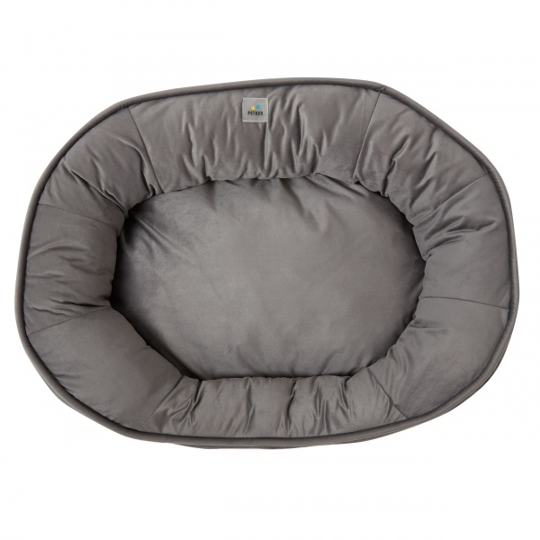 Лежак PETBED Velor Пончик L 90x75x20 см темно-серый