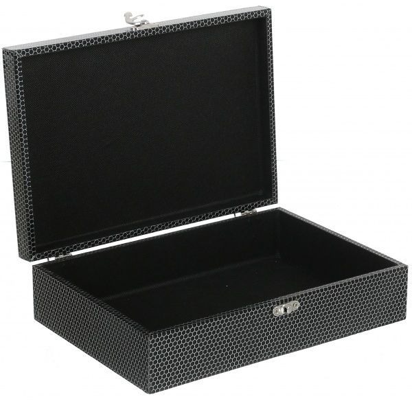 Сундучок Соты 26,5х18,5х7 см черный