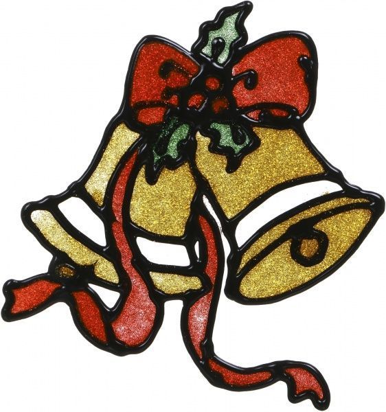 Наклейка на скло новорічна Дзвоники 16 см SDZ-D1572 