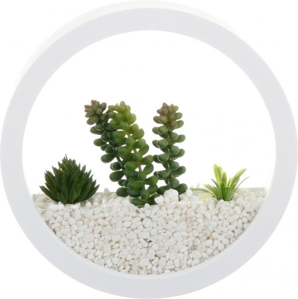 Декор настенный Nature круглый 20x20 см белый 