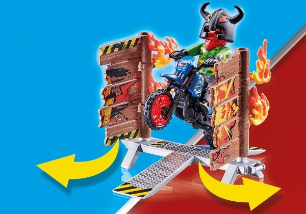 Конструктор Playmobil Stunt Show Мотокрос із вогняною стіною 70553