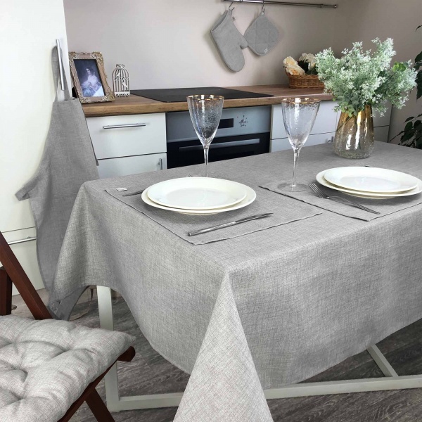 Скатерть Gray Milan 136x220 см серый Прованс 