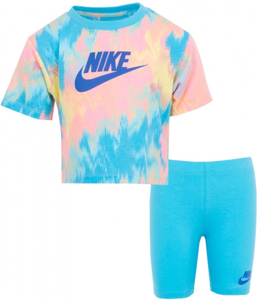 Комплект дитячого одягу Nike BOXY TEE & BIKE SHORT SET 36K457-F85 різнокольоровий