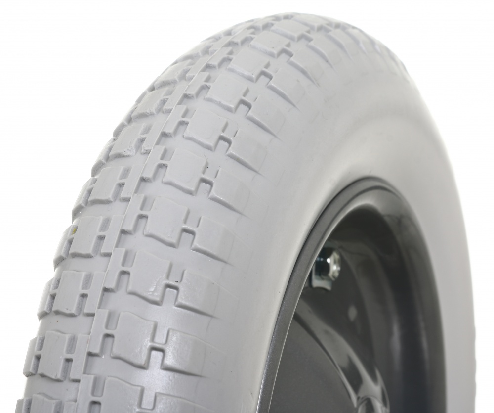 Колесо пенополиуретановое для тачки 3.00-8 (3.00x8) серое 350 мм