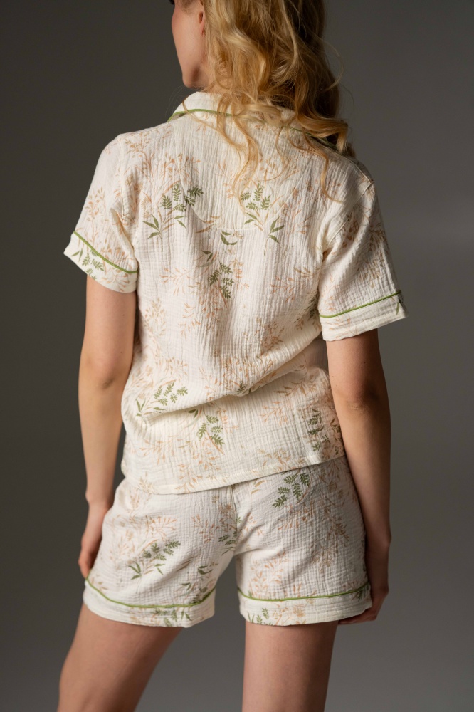 Комплект жіночий German Volf принт квіти р. L молочний із принтом