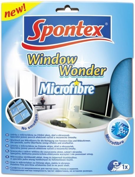 Тряпка для окон SPONTEX Window Wonder 34х44 см см 1 шт./уп. голубой