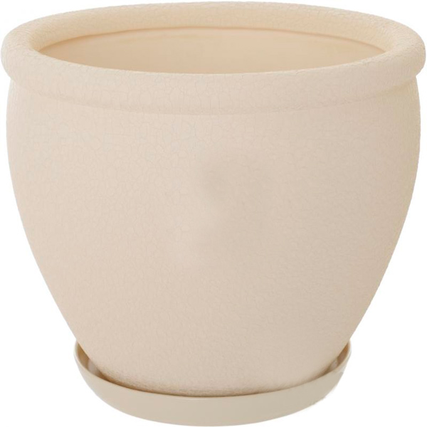 Горщик керамічний Оріана-Запоріжкераміка В'єтнам №1 шовк круглий 18л бежевий (011-1-076) 