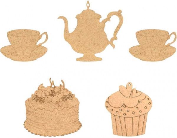 Набір заготовок для декорування Чаювання 5 шт Rosa Talent 