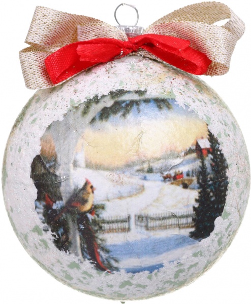 Шар новогодний Декупаж d 80 мм в ассортименте