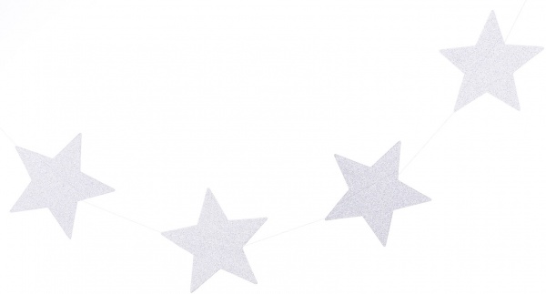 Гирлянда 18 звезд с картона в ассортименте 2,5 м 