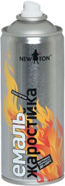 Эмаль аэрозольная New Ton жаростойкая до 600 °С черная мат 400 мл