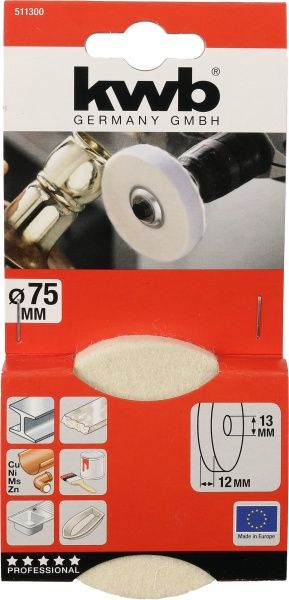 Насадка полировочная на дрель, 75 мм KWB 511300