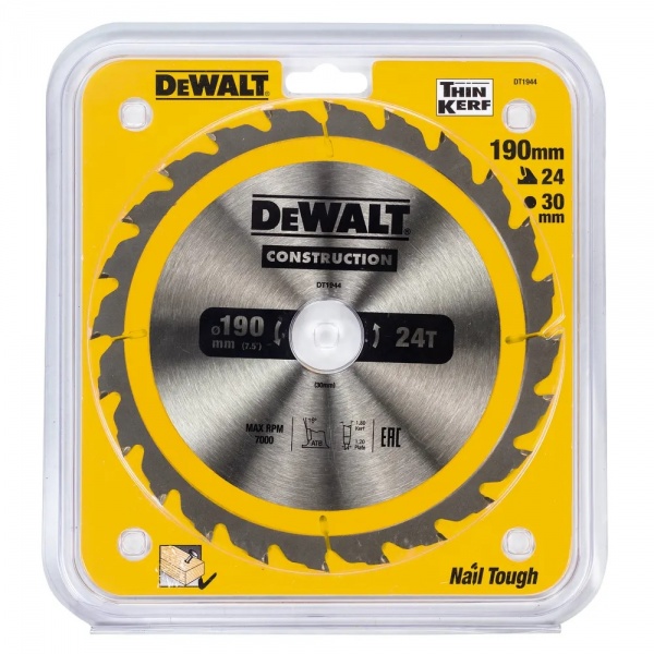 Пиляльний диск DeWalt DT1944 190x30x2,5 Z24 DT1944