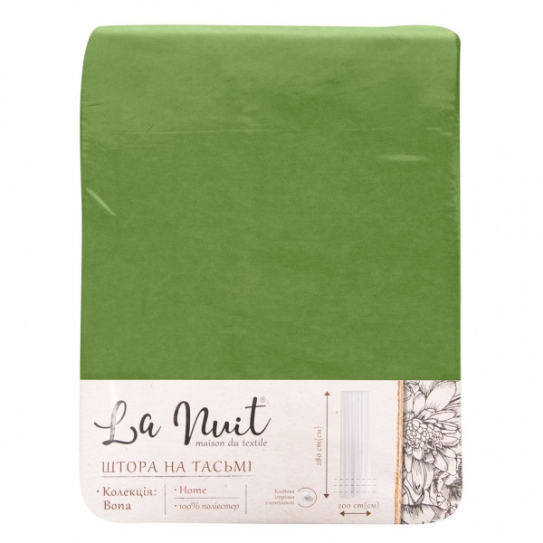Штора BONA 150х280 светло-зеленый La Nuit
