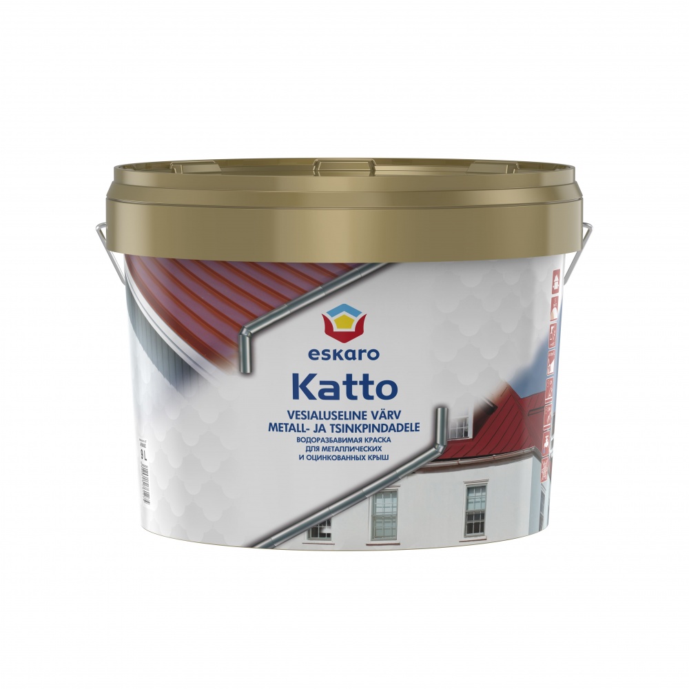 Краска для крыш Eskaro Katto Белый мат 2,7л 3,63кг