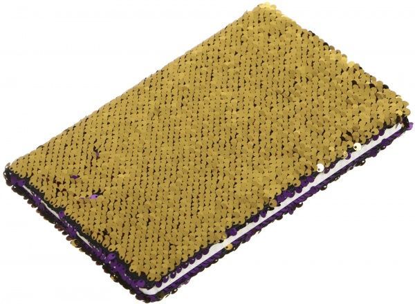 Книга для нотаток Паєтки А5 96 аркушів золото-фуксія