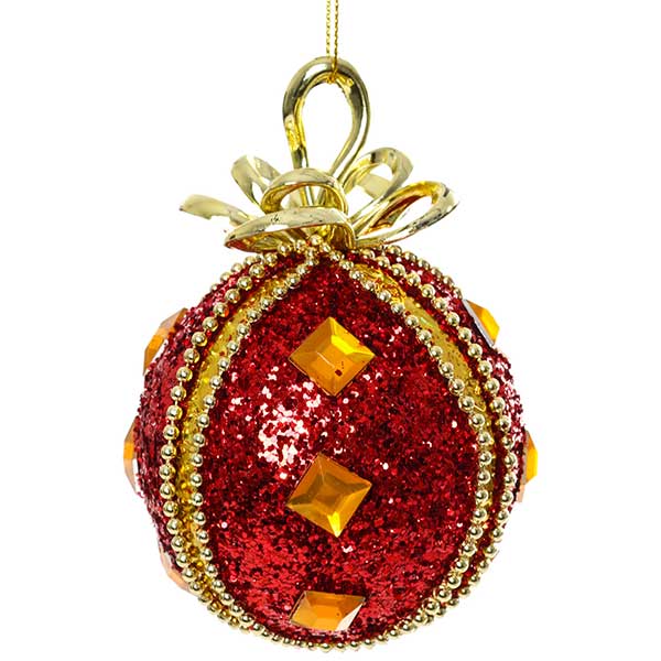 Шарик новогодний Гламурный бант SDA106680R 80 мм